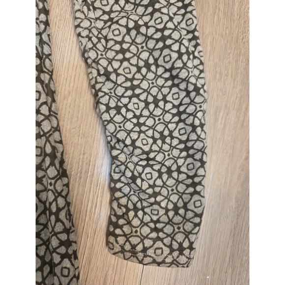 Athleta Womens Long Sleeve V Neck Dress Gray Geometric Ruched Size L - Picture 7 of 16